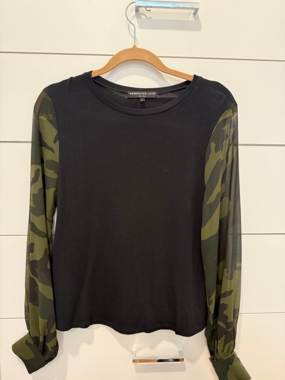 Generation Love Black Ribbed Crewneck Top